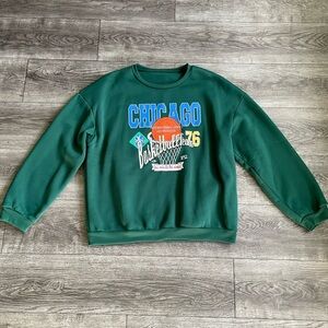 SHEIN | Dark green vintage Chicago basketball | oversized pullover | X-Large